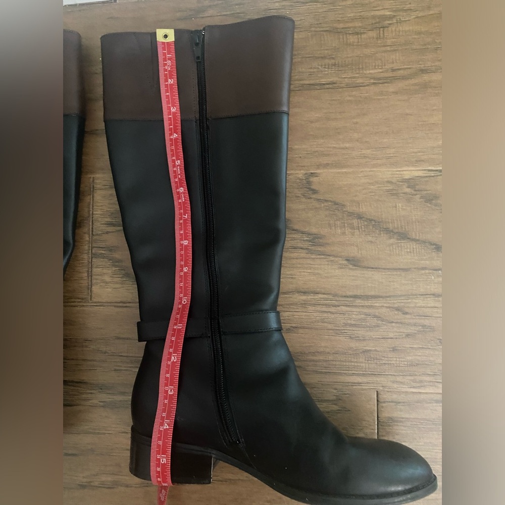 LAUREN RALPH LAUREN Leather Riding Boots Size 6 Black Brown - Picture 5 of 8